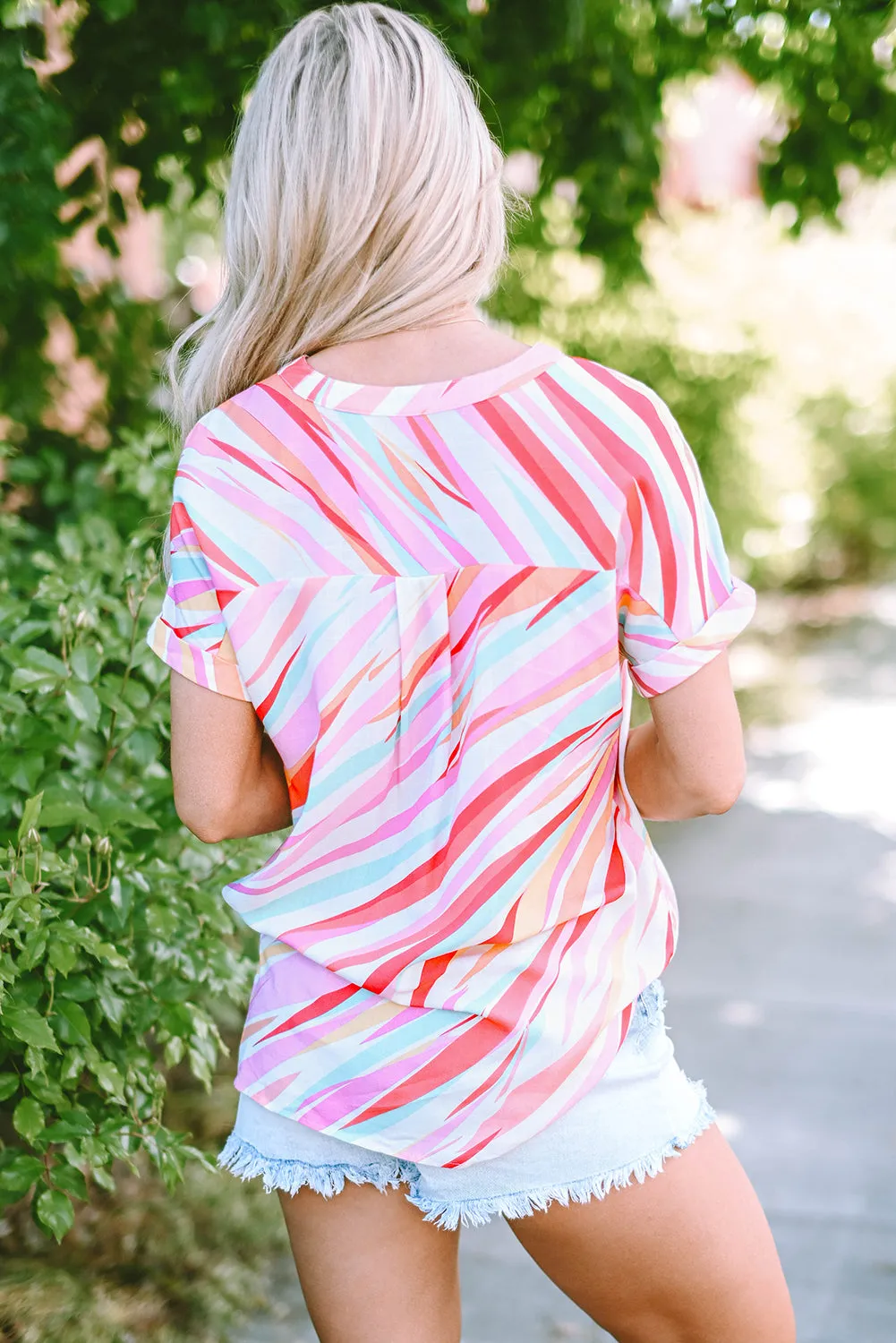 Cali Abstract Short Sleeve Blouse sold by Threaded Pear product image thumbnail 2