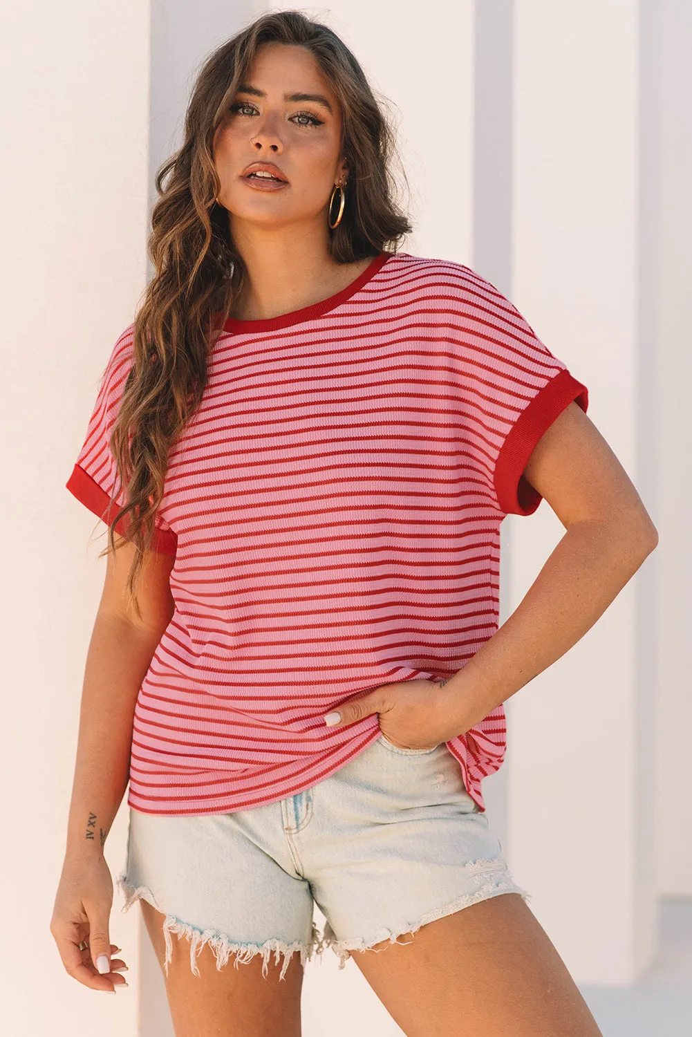 Mckenzie Stripe Knitted Round Neck Top sold by Threaded Pear product image thumbnail 4
