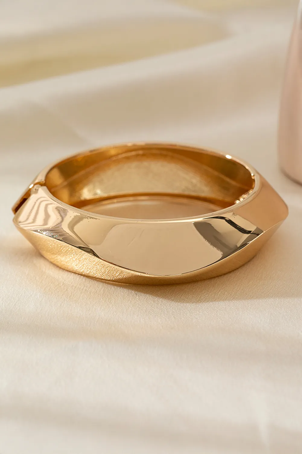 Gold Asymmetric Plated Alloy Bangle Bracelet sold by Threaded Pear product image thumbnail 4