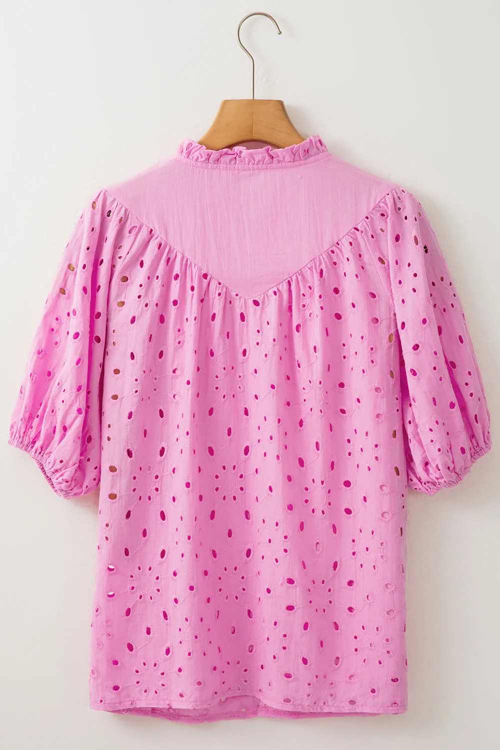 Arielle Embroidered Hollow-out Puff Sleeve Blouse sold by Threaded Pear product image thumbnail 5