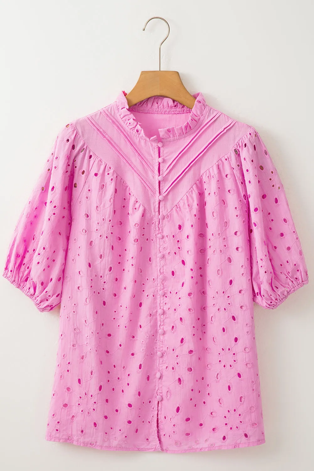 Arielle Embroidered Hollow-out Puff Sleeve Blouse sold by Threaded Pear product image thumbnail 4