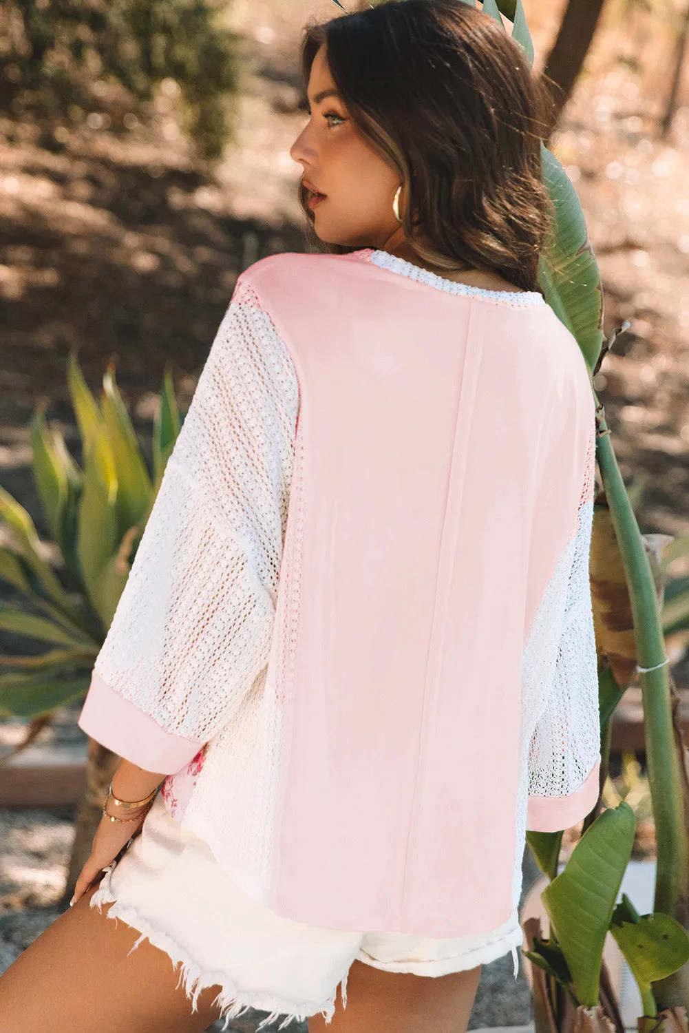 Aubree Floral Lace Crochet Patchwork Blouse sold by Threaded Pear product image thumbnail 2