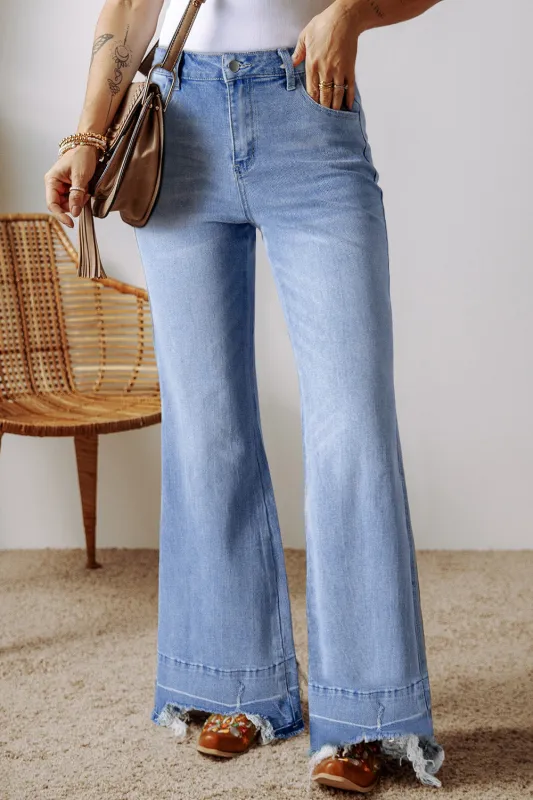 Ashleigh Acid Wash High Waist Flared Jeans sold by Threaded Pear