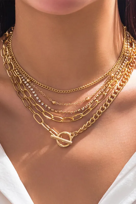 5pcs Layered Chain Collarbone Necklaces Set sold by Threaded Pear