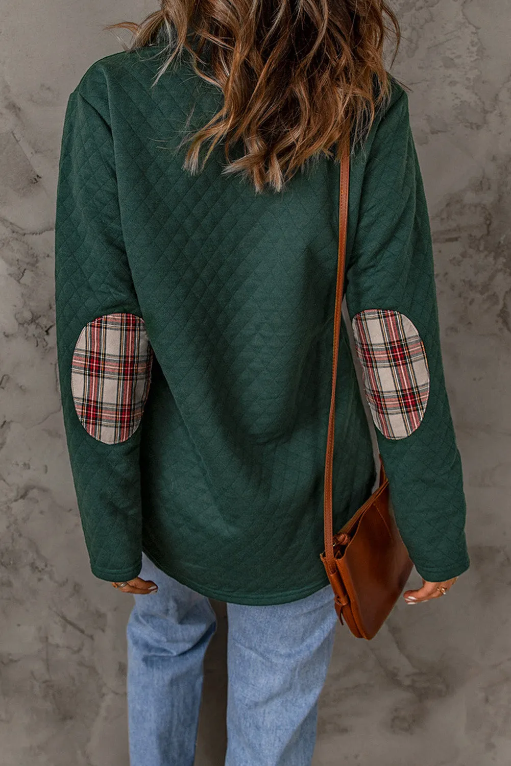 Zara Texture Plaid Trim Sweatshirt sold by Threaded Pear product image thumbnail 2