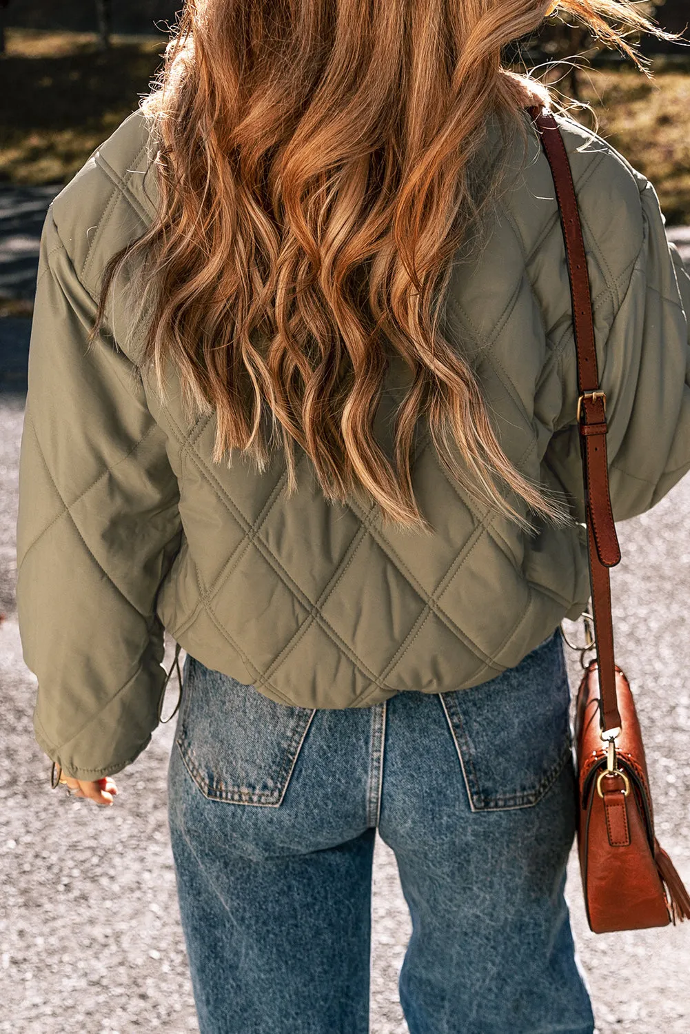 Teddy Collar Flap Pockets Quilted Puffer Jacket sold by Threaded Pear product image thumbnail 2