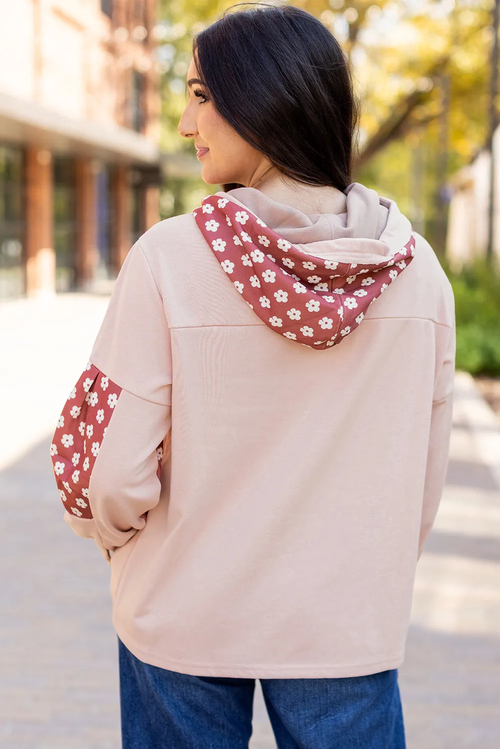 Hallie Star Pattern Drawstring Hoodie sold by Threaded Pear product image thumbnail 2