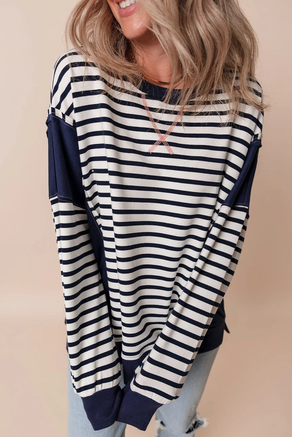 Sage Exposed Seam Loose Fit Sweatshirt sold by Threaded Pear product image thumbnail 3