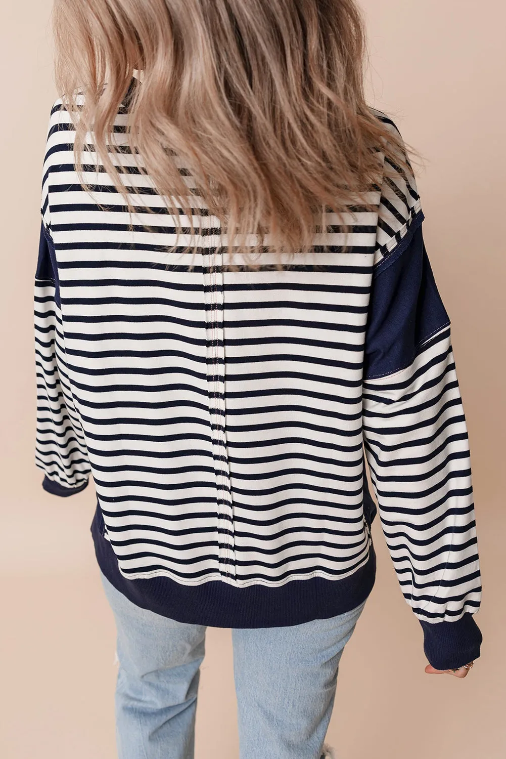 Sage Exposed Seam Loose Fit Sweatshirt sold by Threaded Pear product image thumbnail 2