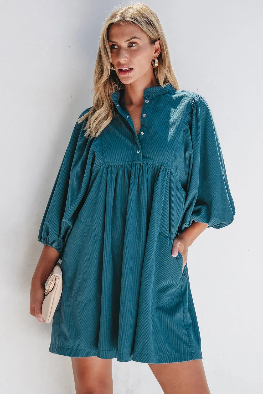 Charlie Corduroy Button Dress sold by Threaded Pear product image thumbnail 5