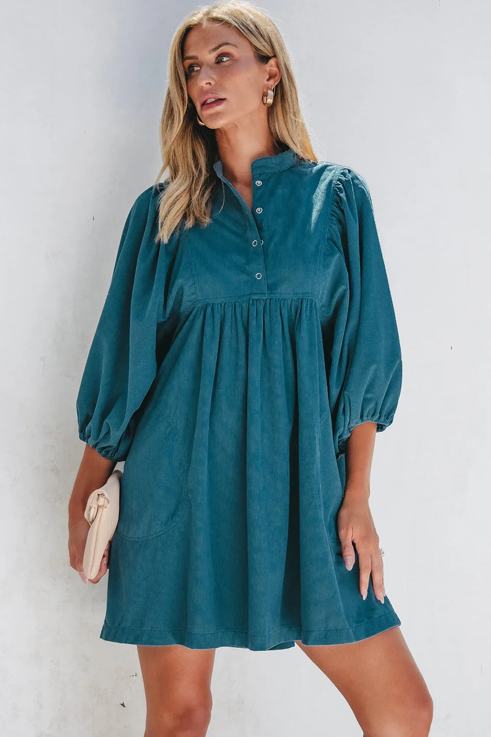 Charlie Corduroy Button Dress sold by Threaded Pear product image thumbnail 4