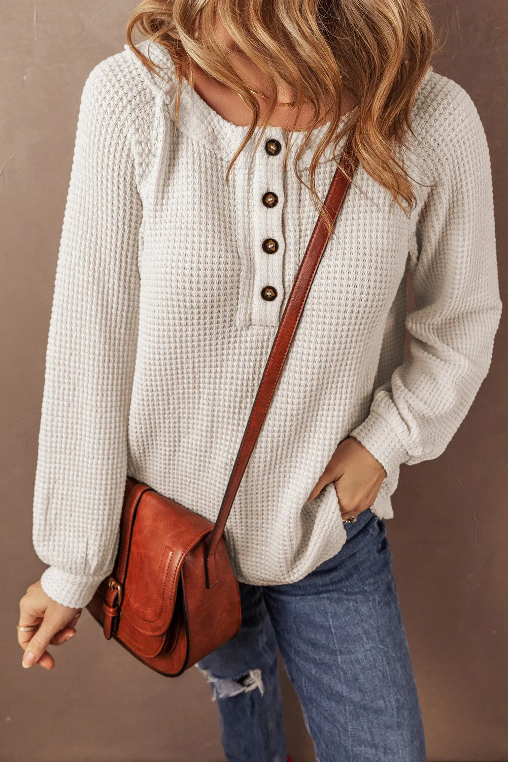Lyla Waffle Buttoned Top sold by Threaded Pear product image thumbnail 5