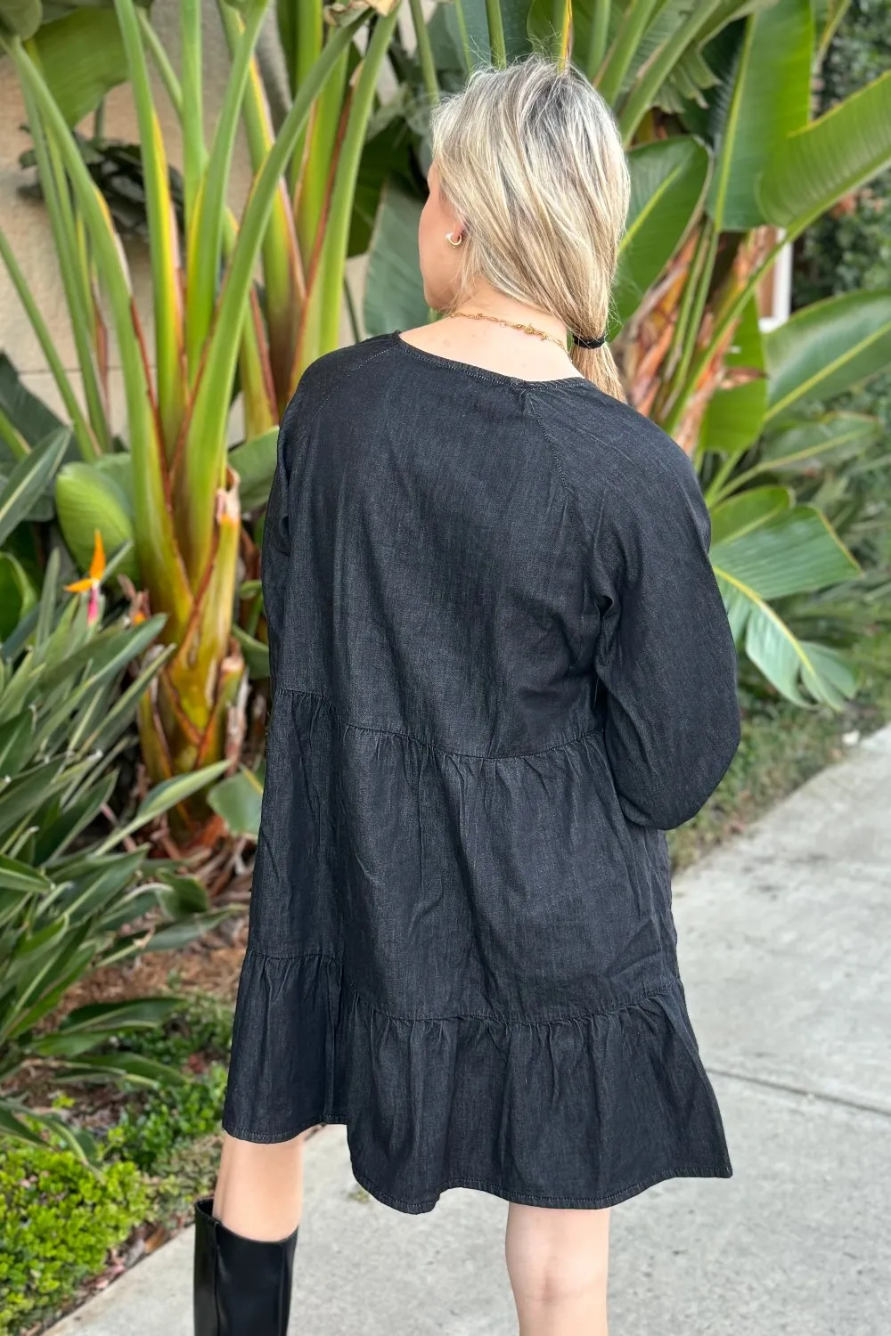 Clara Ruffled Chambray Dress sold by Threaded Pear product image thumbnail 2