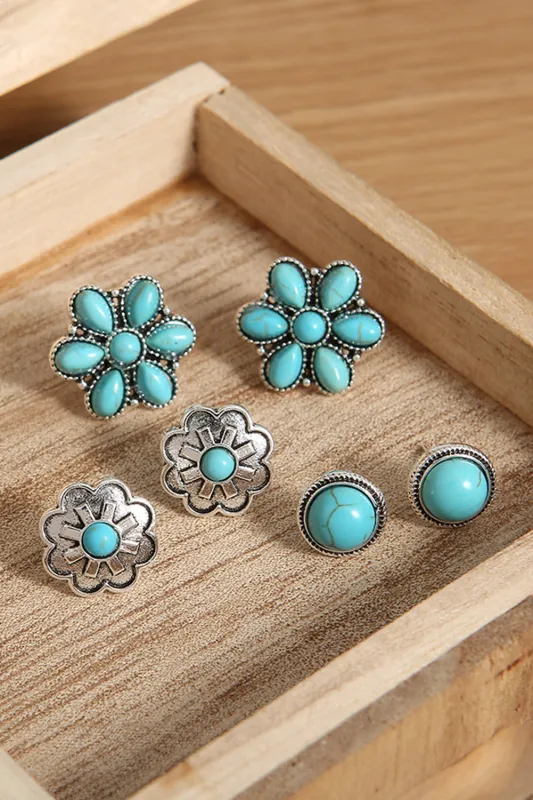 3 Piece Set Western Stud Earrings sold by Threaded Pear