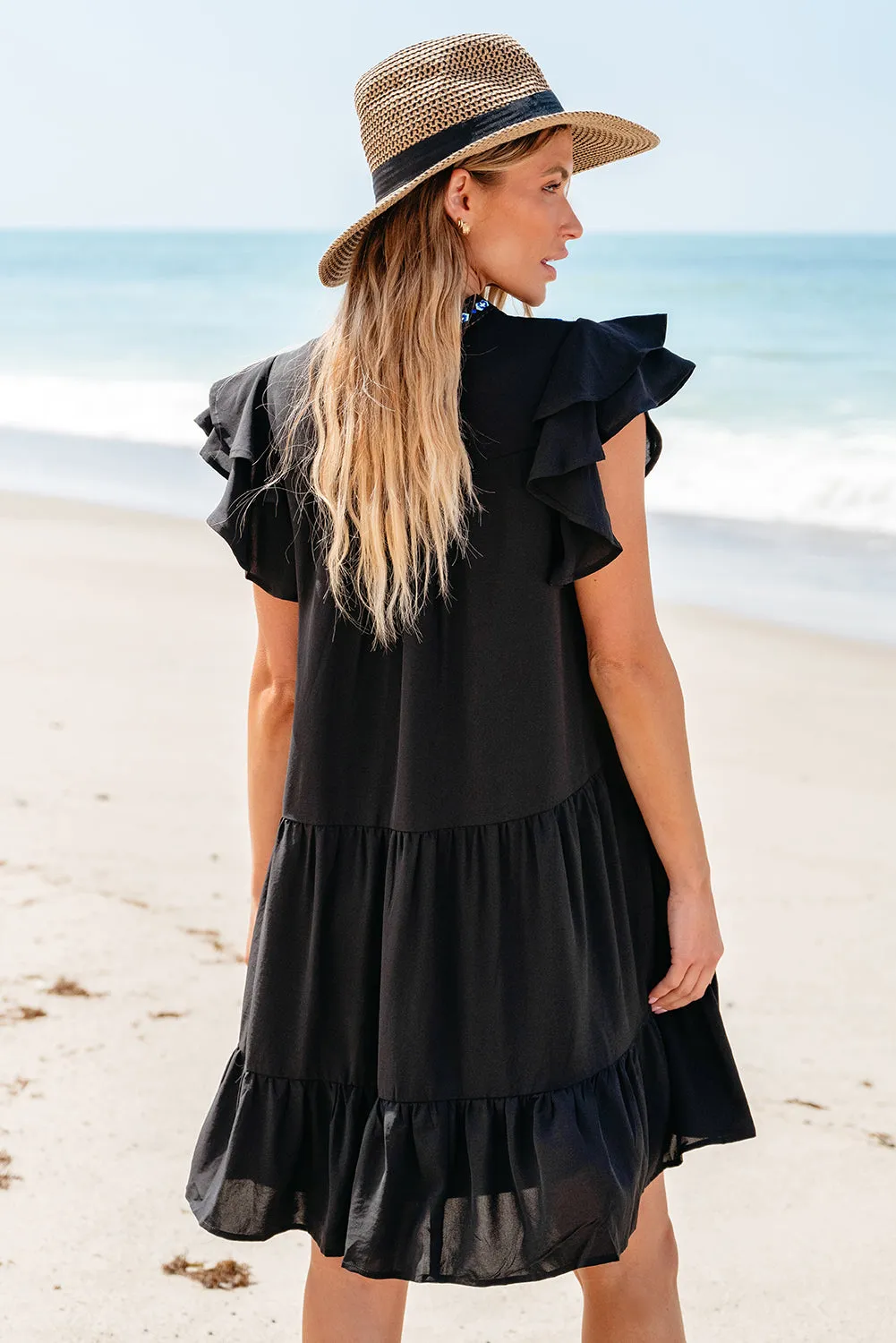 Veda Floral Embroidered Tiered Ruffled Mini Dress sold by Threaded Pear product image thumbnail 2