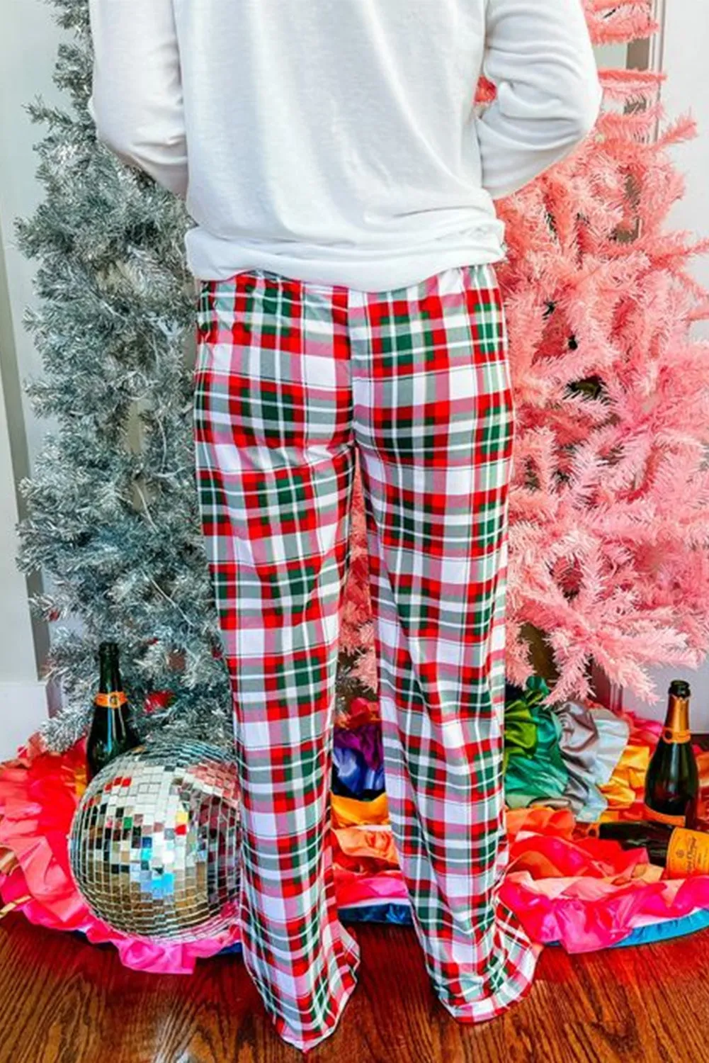 Bella Merry Christmas Plaid Print Two Piece Lounge Set sold by Threaded Pear product image thumbnail 2