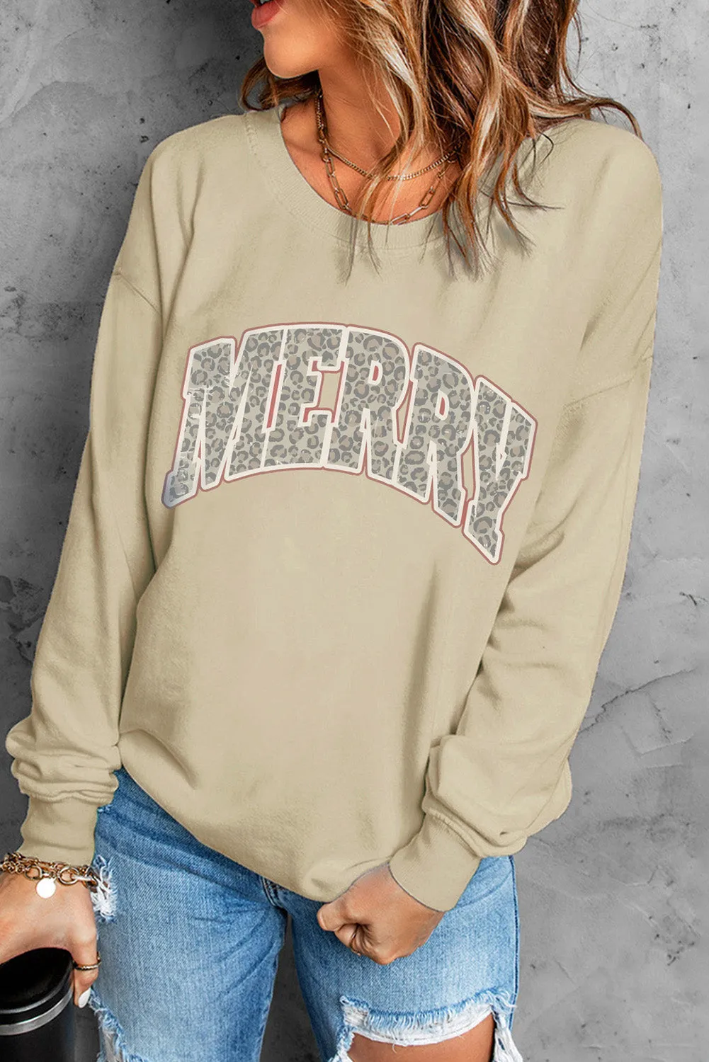 Alice MERRY Leopard Print Long Sleeve Graphic Sweatshirt sold by Threaded Pear product image thumbnail 4
