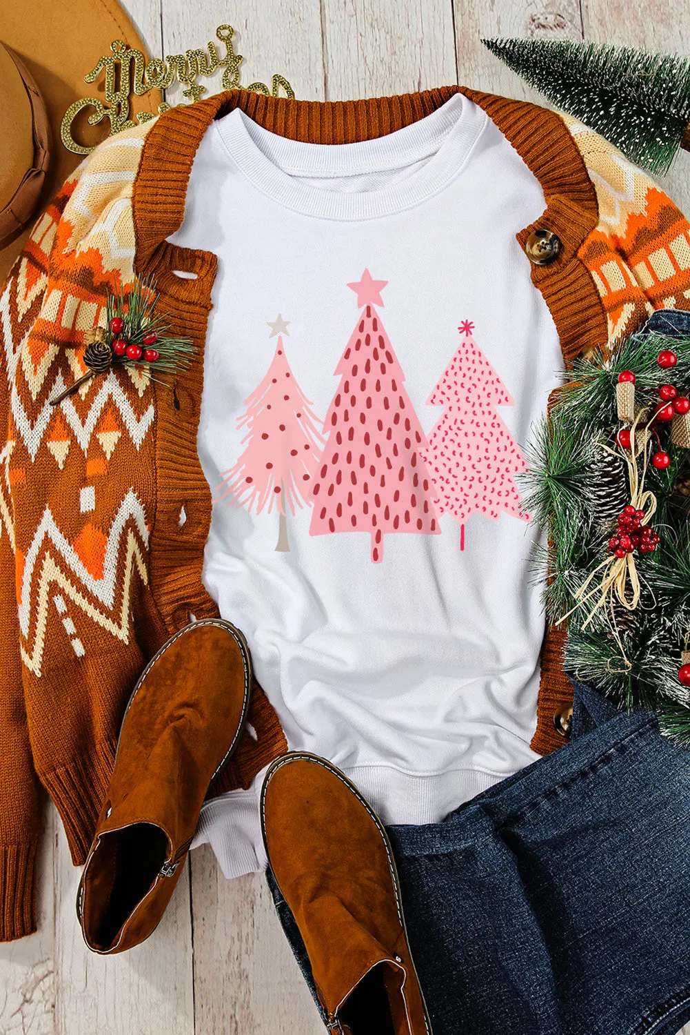 Christmas Tree Pullover Sweatshirt sold by Threaded Pear product image thumbnail 2