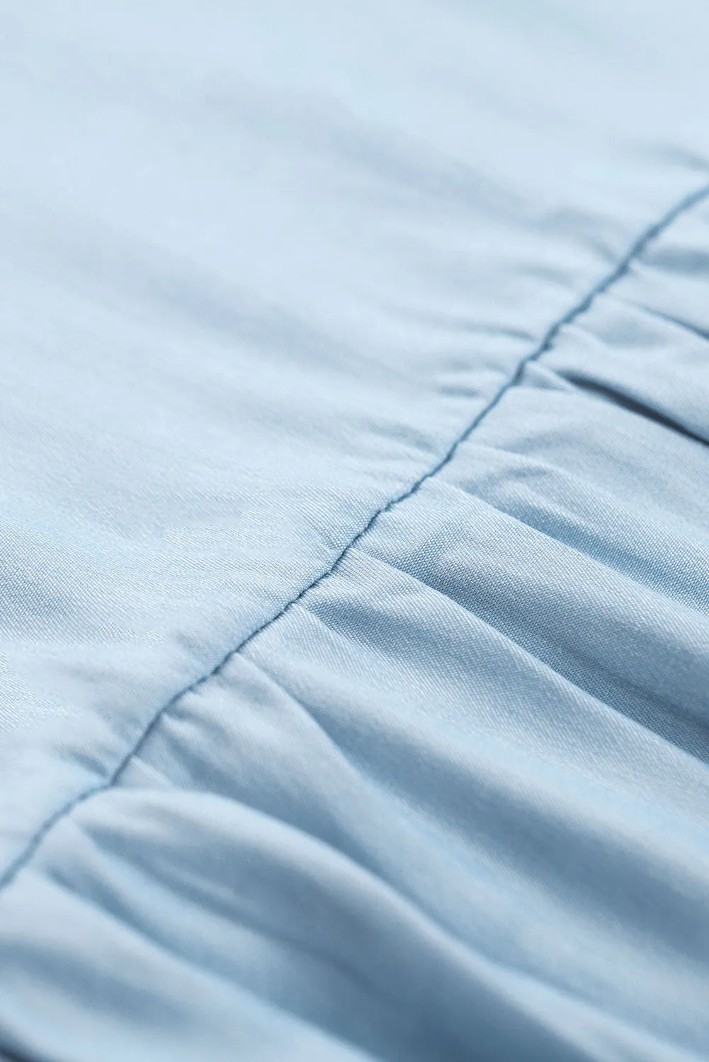 Ellis Flutter Sleeve Ruched Denim Casual Dress sold by Threaded Pear product image thumbnail 5