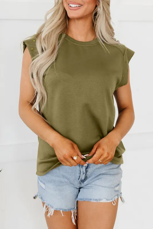 Martha Studded Short Sleeve Top sold by Threaded Pear