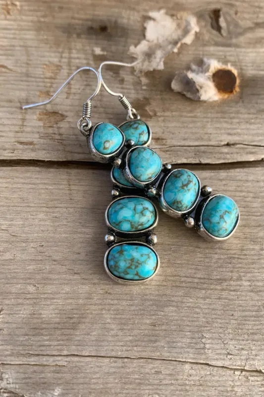 Turquoise Stacked Dangle Earrings sold by Threaded Pear