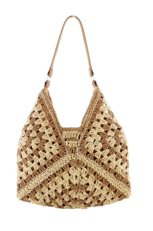 Mikayla Straw Woven Bag sold by Threaded Pear