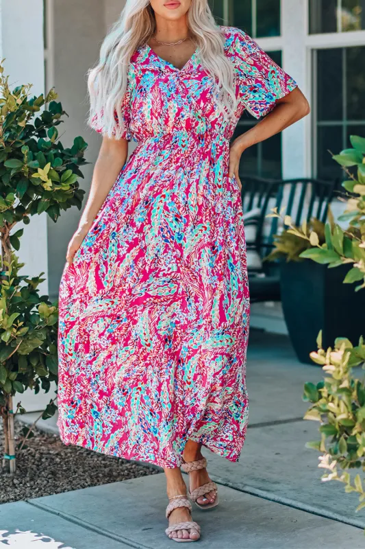 Mara V Neck Floral Dress made by Threaded Pear