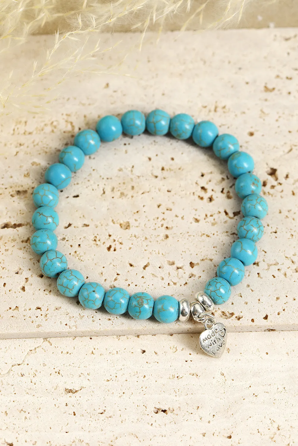 Heart Pendant Turquoise Bracelet sold by Threaded Pear product image thumbnail 2