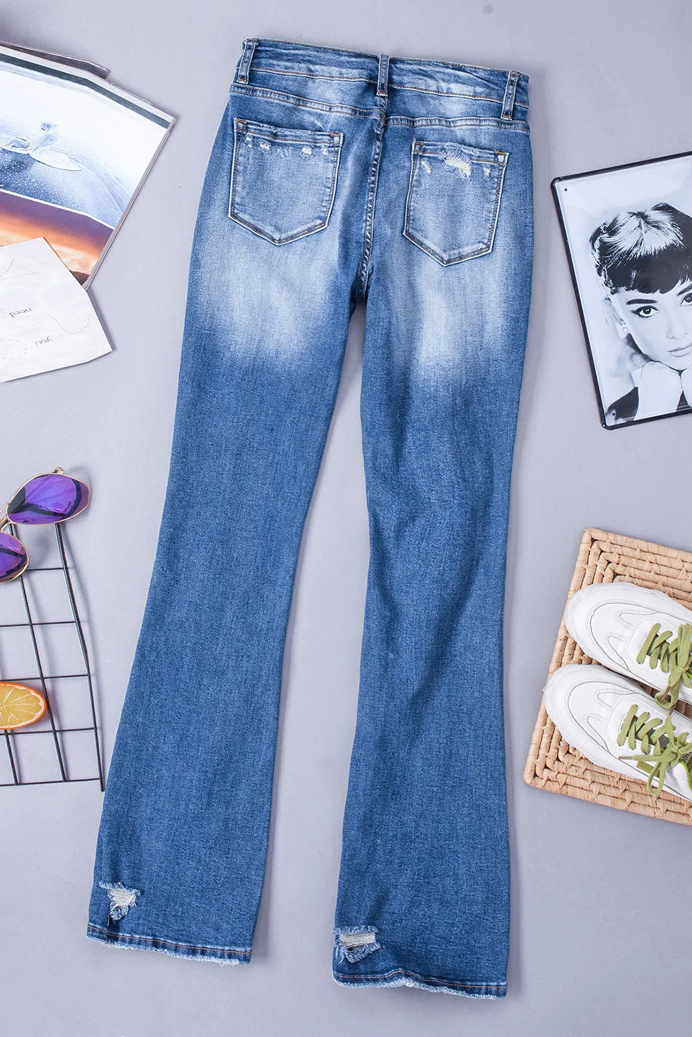 Angelina Distressed Flare Jeans sold by Threaded Pear product image thumbnail 5