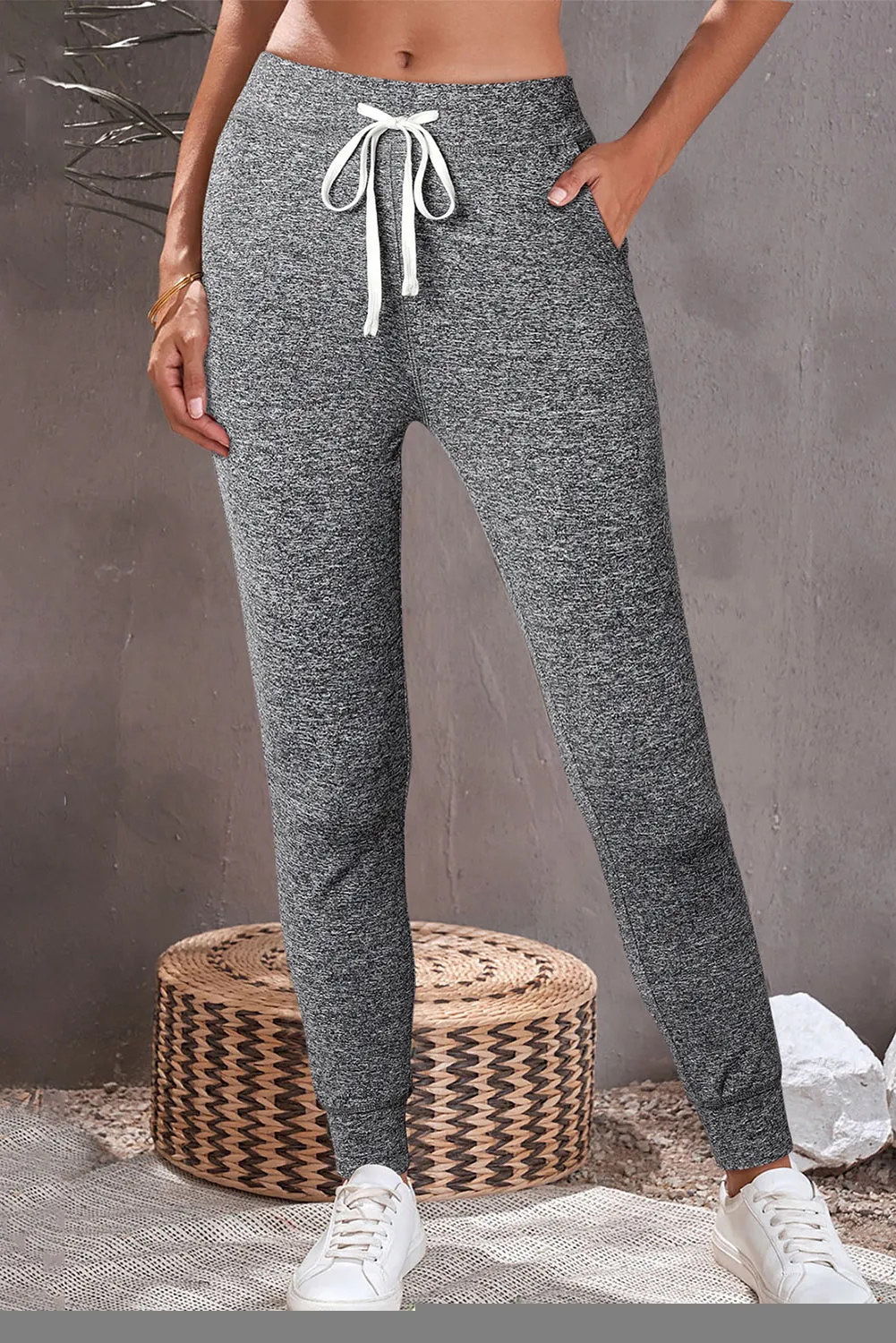 River Drawstring Waist Pocketed Leggings sold by Threaded Pear product image thumbnail 3