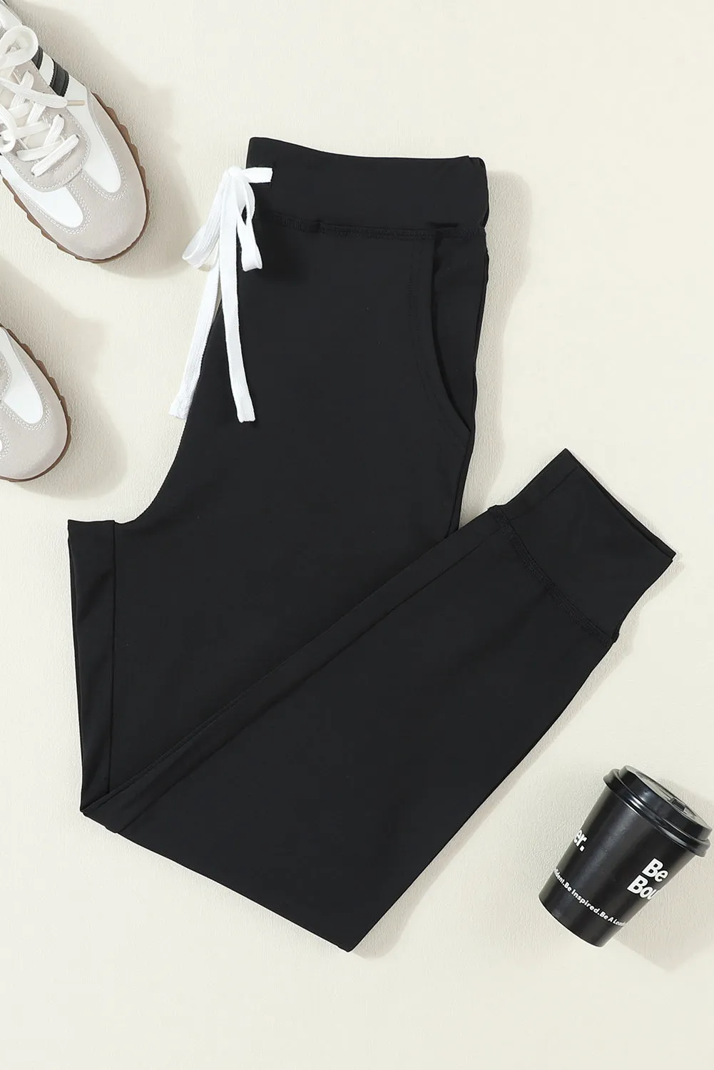 River Drawstring Waist Pocketed Leggings sold by Threaded Pear product image thumbnail 5