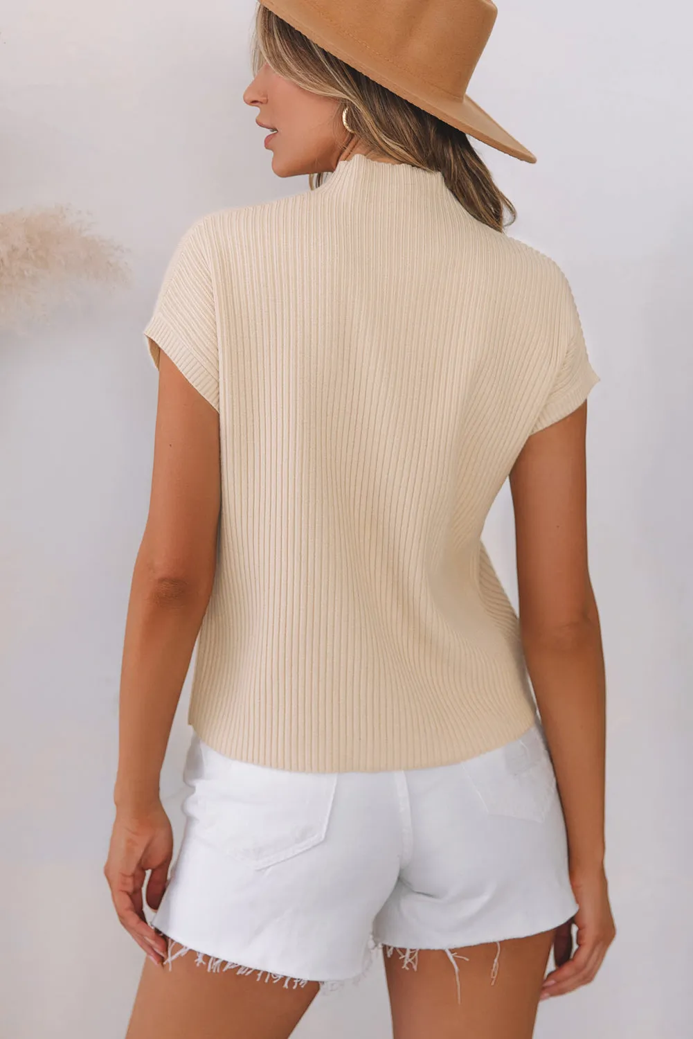 Lindsey Patch Pocket Ribbed Knit Short Sleeve Sweater sold by Threaded Pear product image thumbnail 2