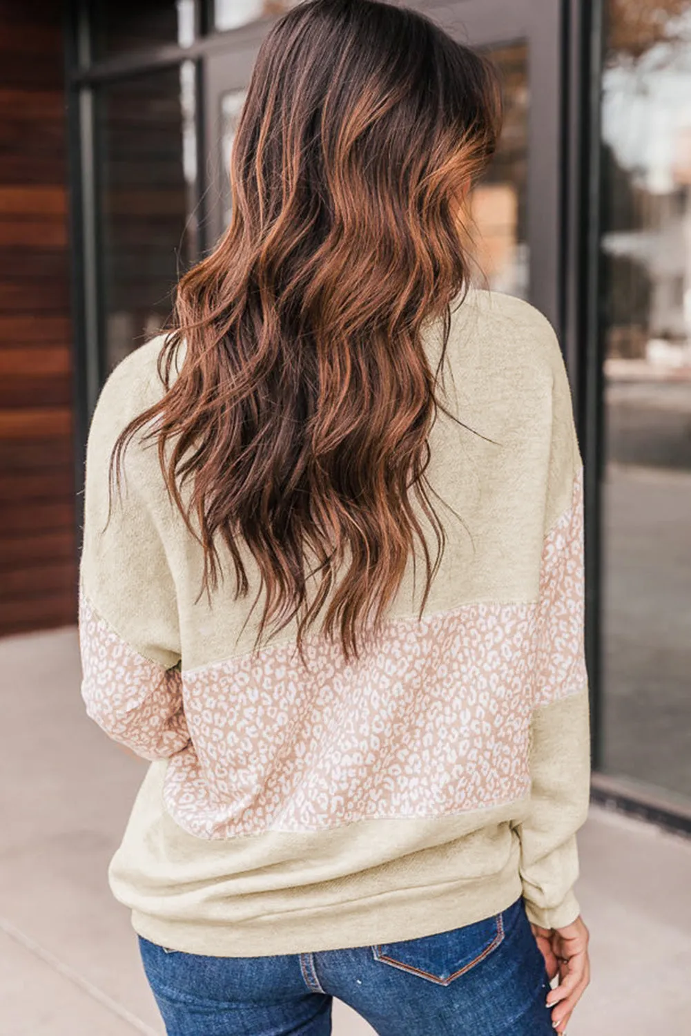 Teagan Oatmeal Colorblock Animal Print Pullover sold by Threaded Pear product image thumbnail 2