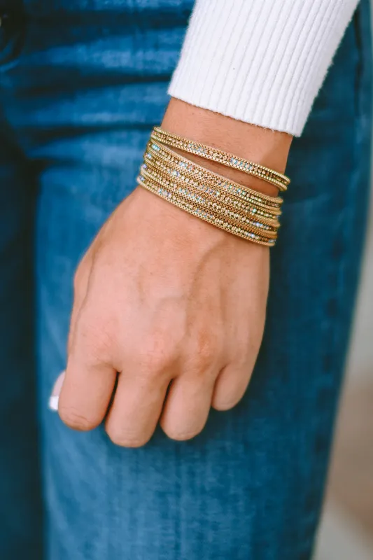 Gold Full Diamond Leather Wide Edge Magnetic Buckle Bracelet made by Threaded Pear