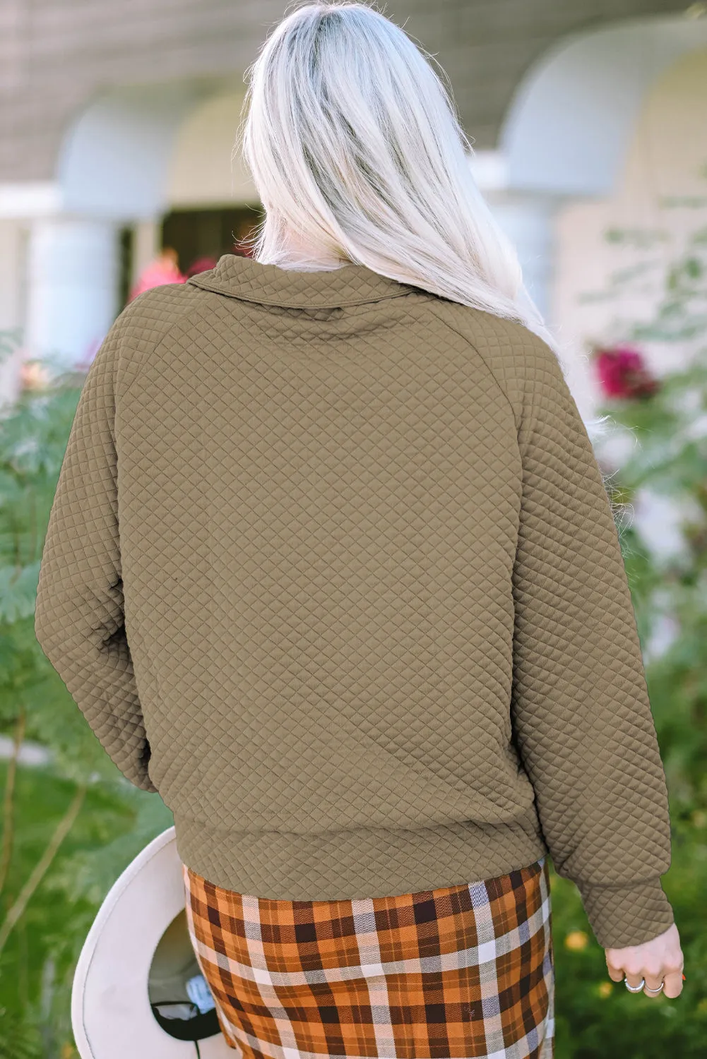 Palmer Quilted Buttoned Neckline Sweatshirt sold by Threaded Pear product image thumbnail 2