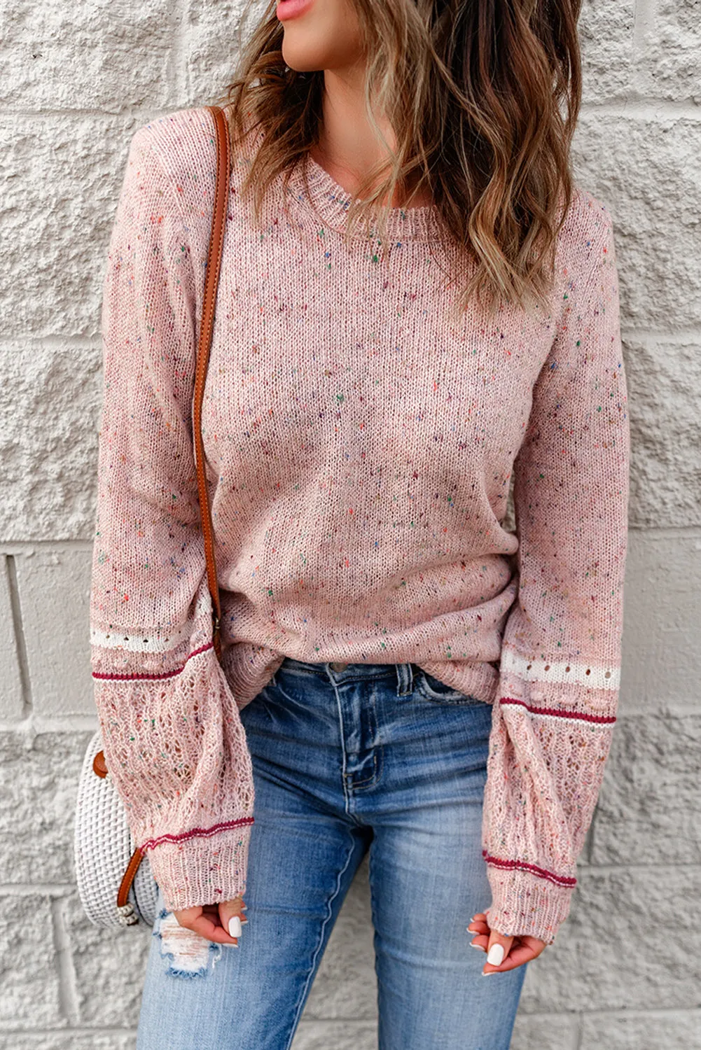 Noelle Detail Patterned Sleeve Sweater sold by Threaded Pear product image thumbnail 5