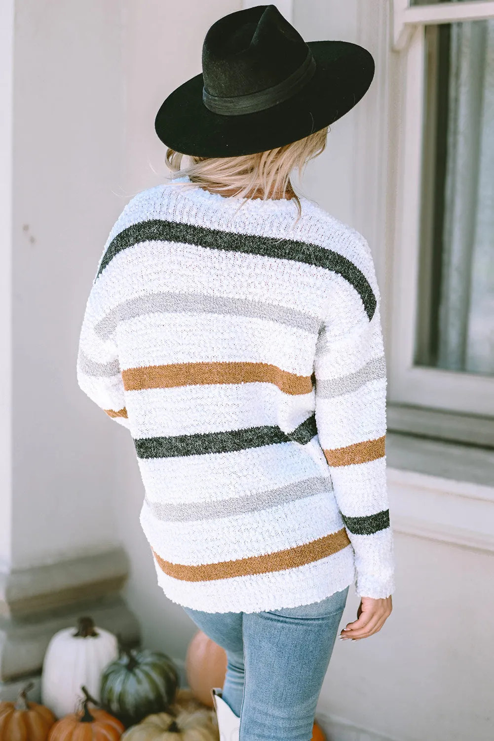 Cora Striped Popcorn Knit Sweater sold by Threaded Pear product image thumbnail 2