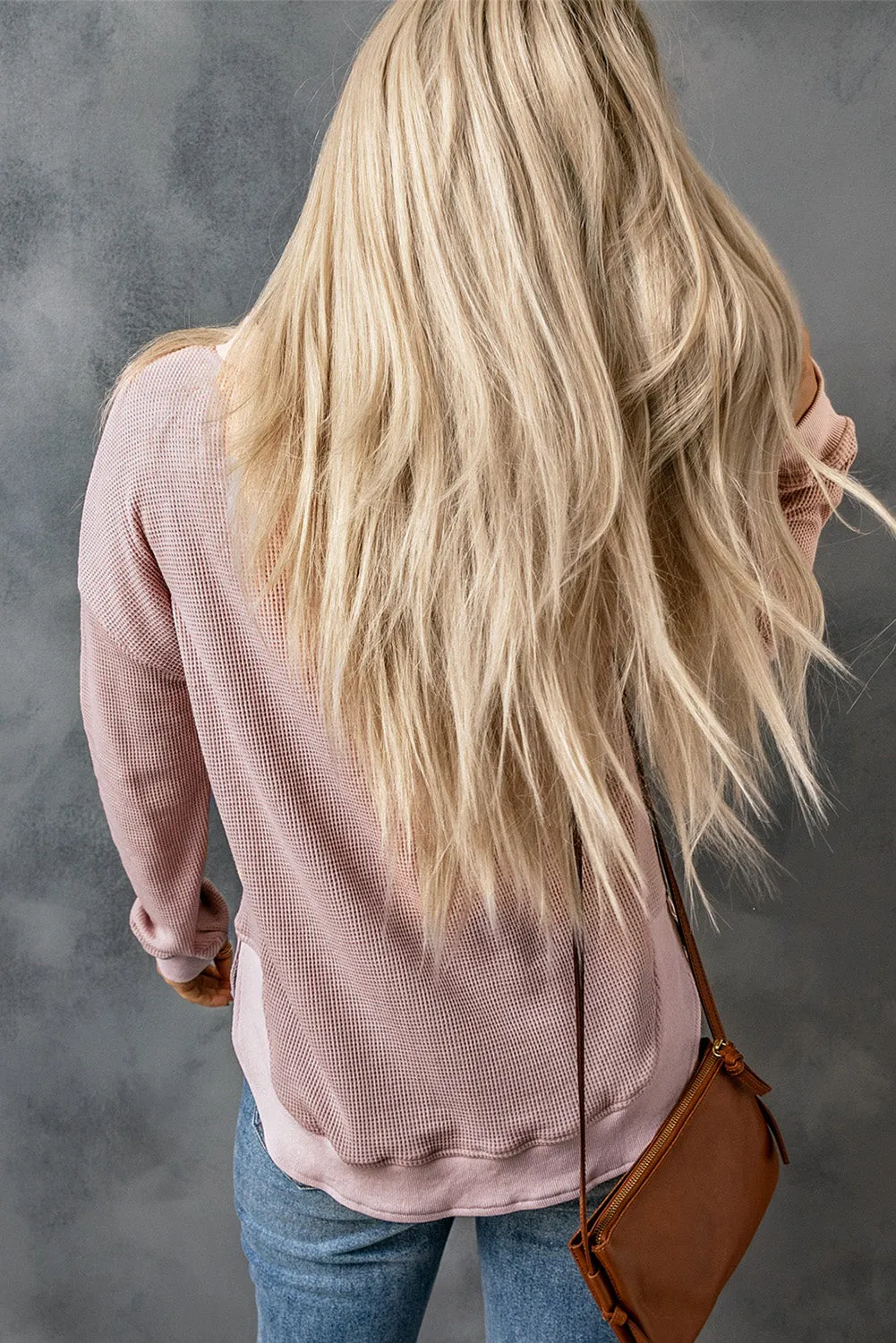 Isabelle Crew Neck Ribbed Trim Waffle Knit Top sold by Threaded Pear product image thumbnail 2