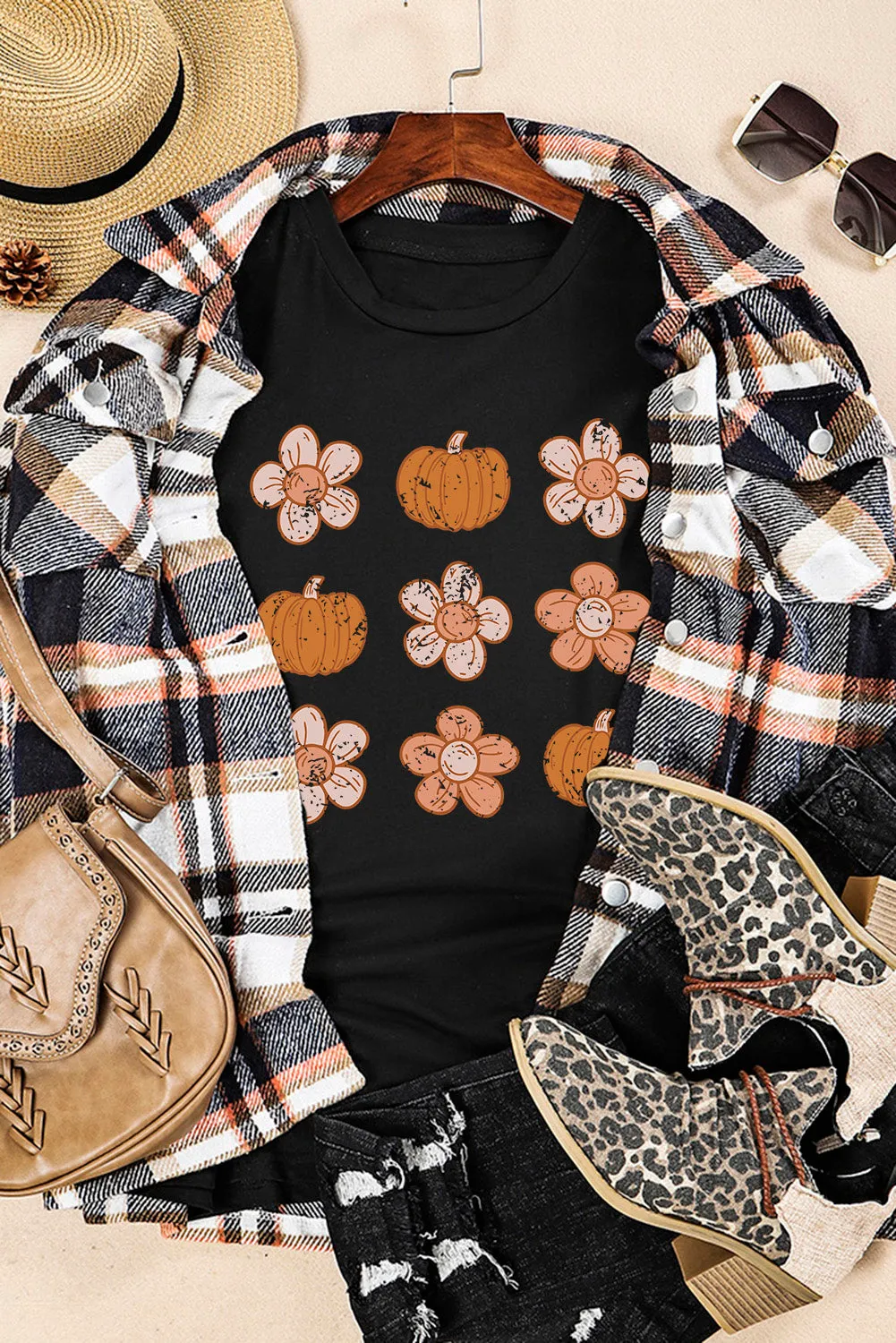 Molly Pumpkin Flower Graphic Top sold by Threaded Pear product image thumbnail 2