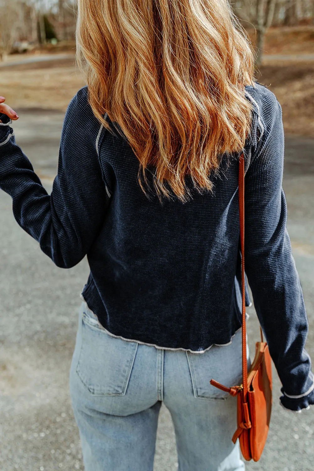 Cataleya Textured Round Neck Long Sleeve Top sold by Threaded Pear product image thumbnail 4