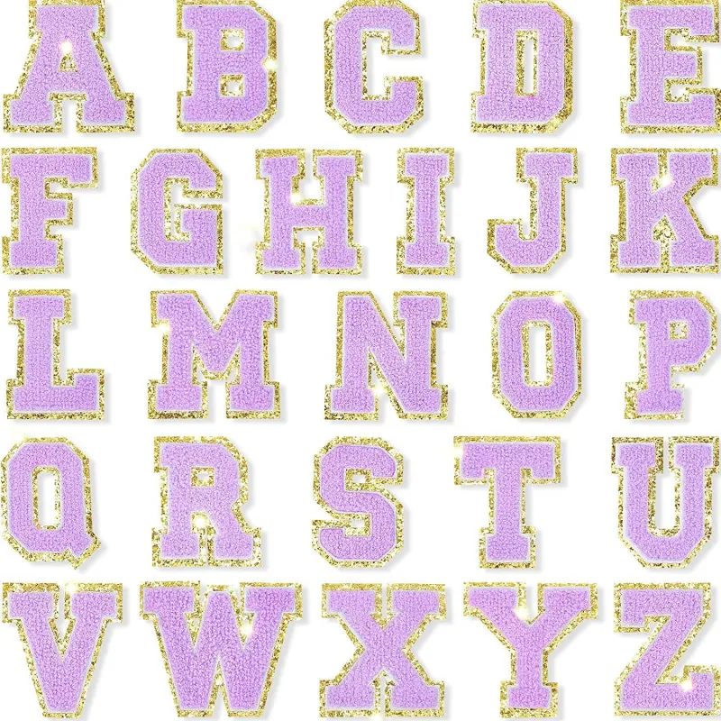 Purple Self Adhesive Chenille Letters Patches sold by Threaded Pear