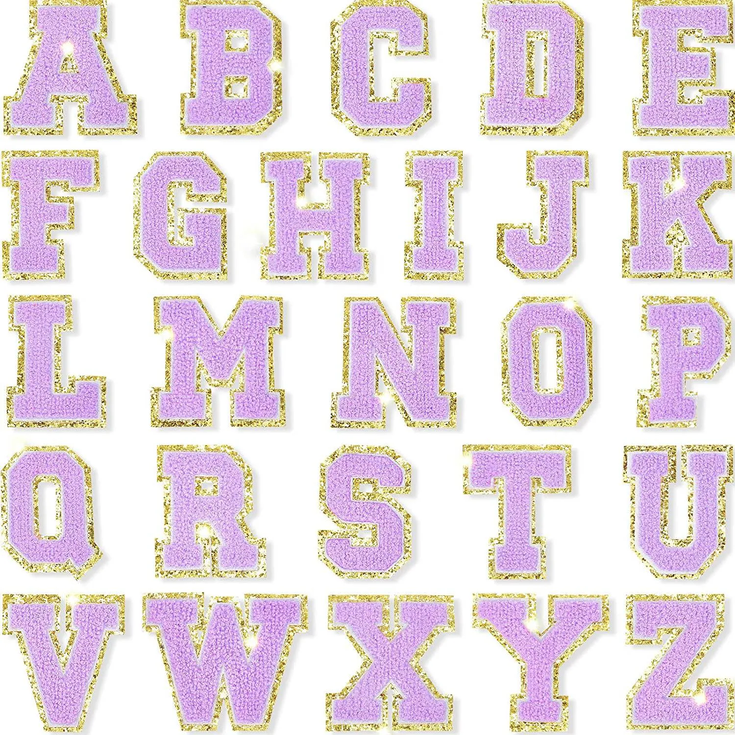 Purple Self Adhesive Chenille Letters Patches sold by Threaded Pear