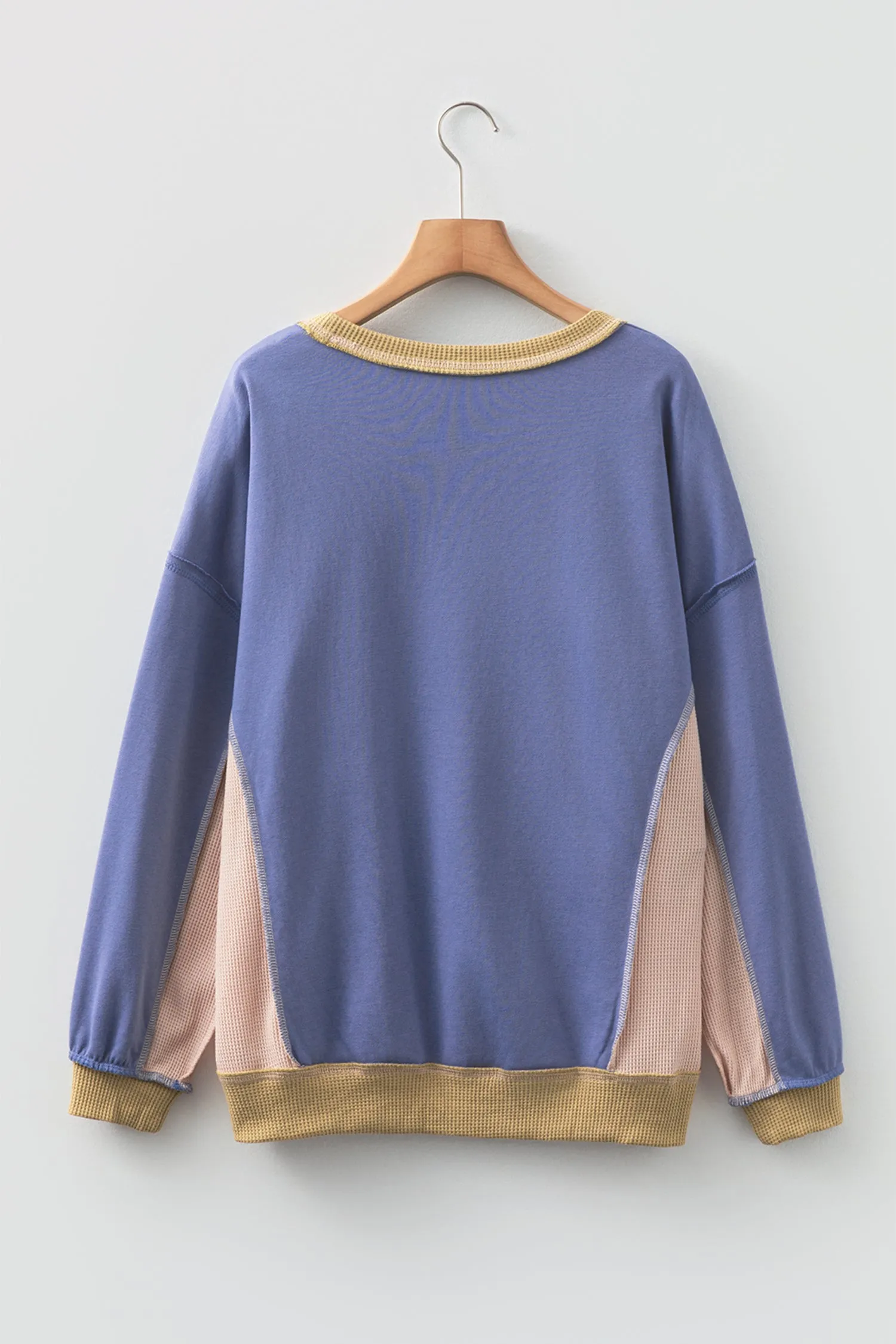 Alaina Waffle Patchwork Oversize Sweatshirt sold by Threaded Pear product image thumbnail 5