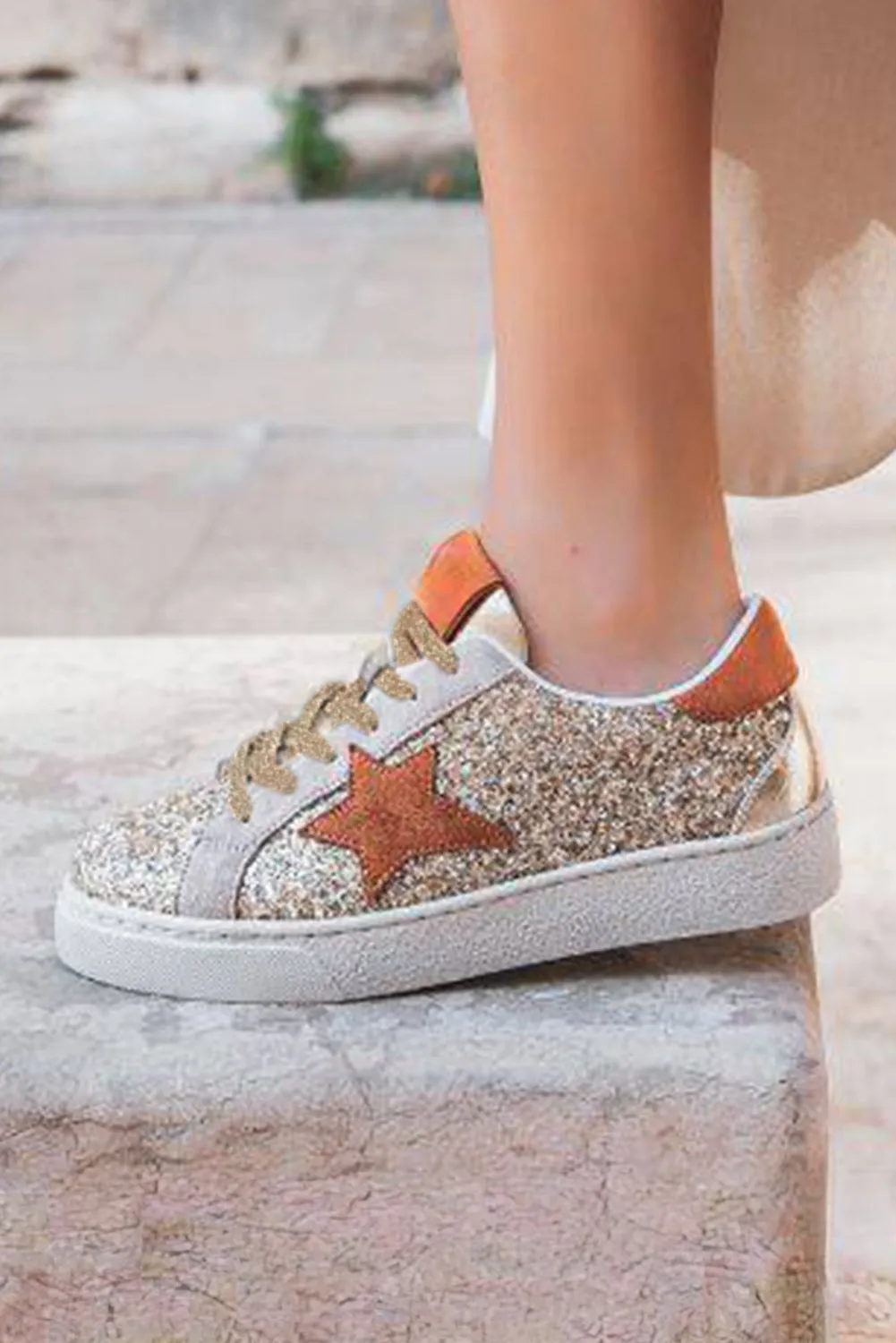 Armani Sequined Lace Up Sneakers sold by Threaded Pear product image thumbnail 3