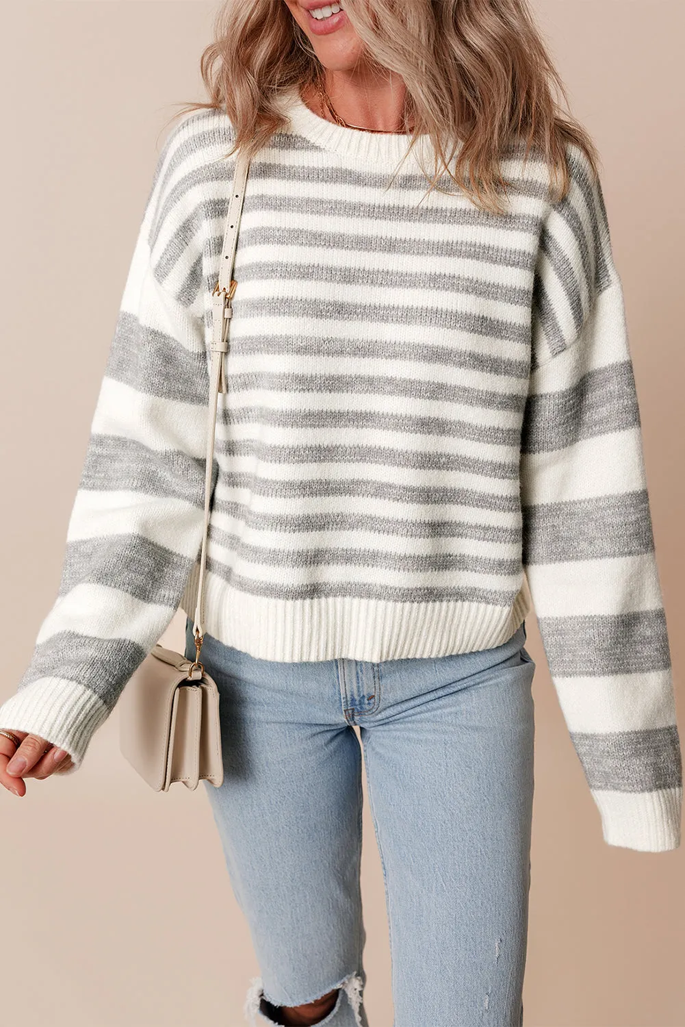 Dylan Stripe Drop Shoulder Sweater sold by Threaded Pear product image thumbnail 3