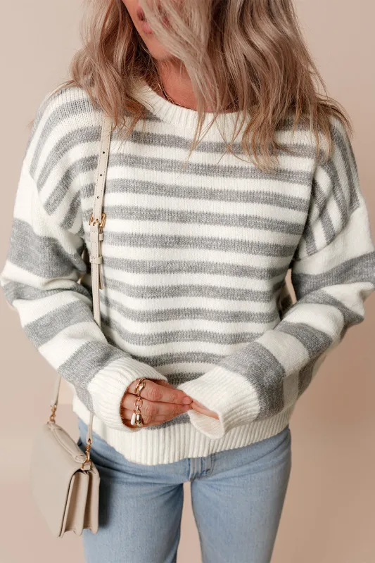 Dylan Stripe Drop Shoulder Sweater sold by Threaded Pear