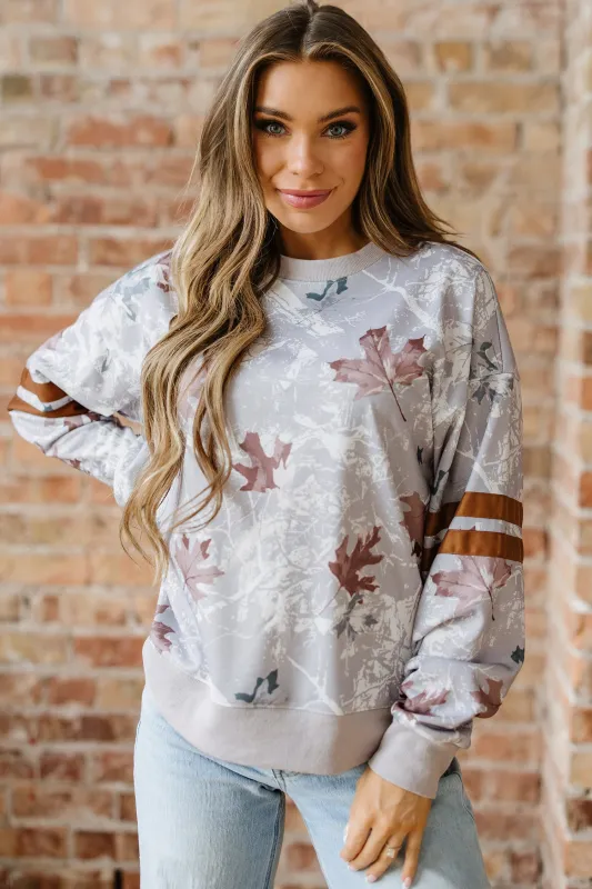 Salem Striped Sleeve Casual Sweatshirt sold by Threaded Pear