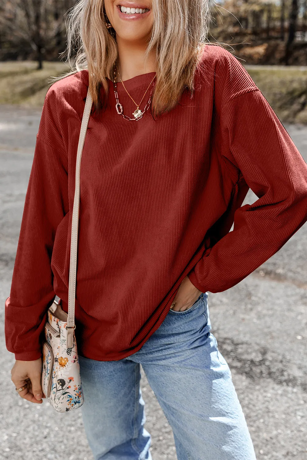 Araceli Ribbed Corduroy Oversized Sweatshirt sold by Threaded Pear product image thumbnail 2