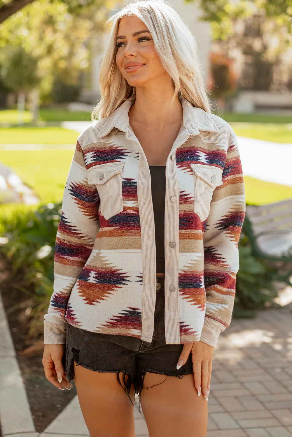 Emily Flap Raw Hem Shacket sold by Threaded Pear product image thumbnail 4