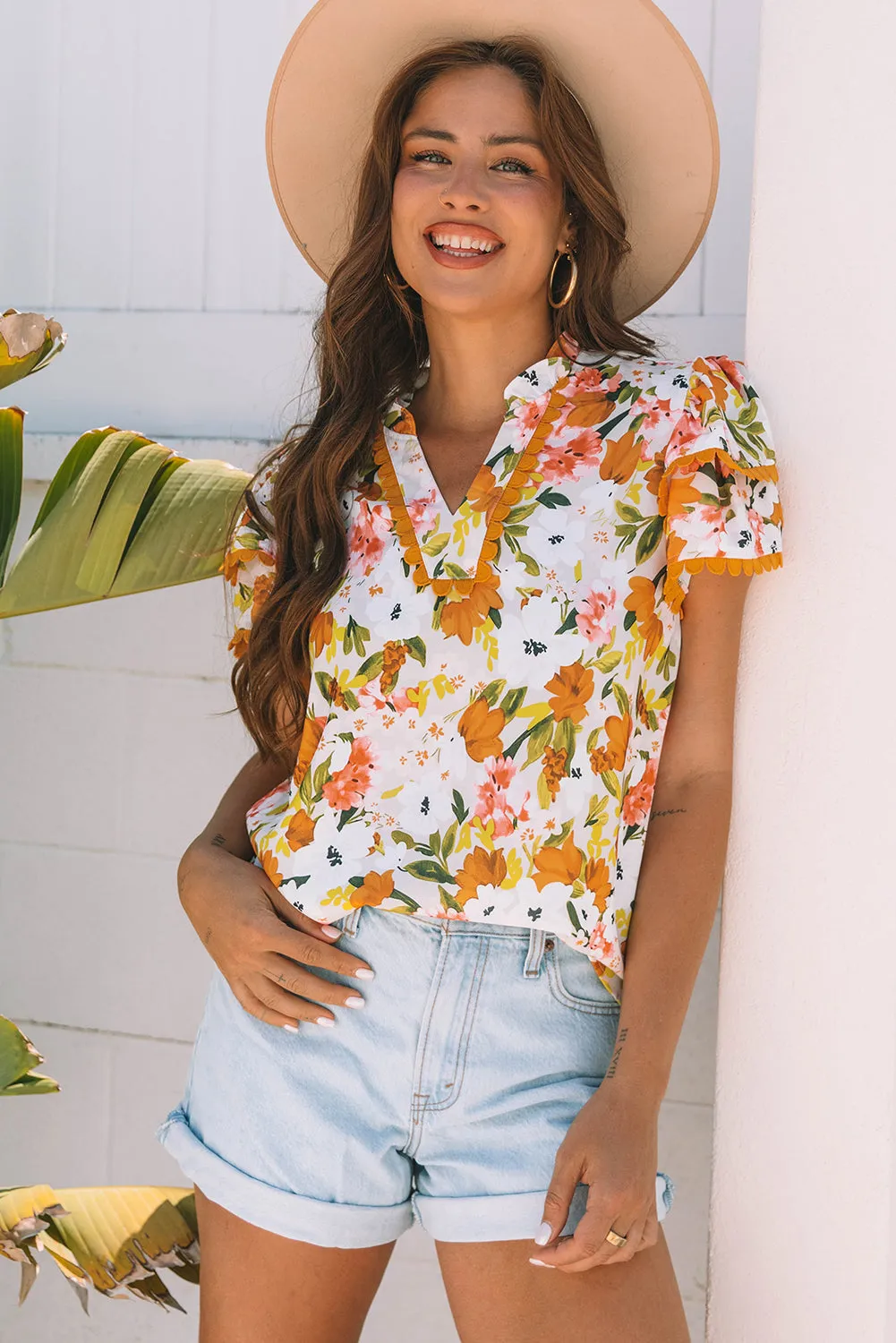 Ailany Short Sleeve Floral Blouse sold by Threaded Pear product image thumbnail 5